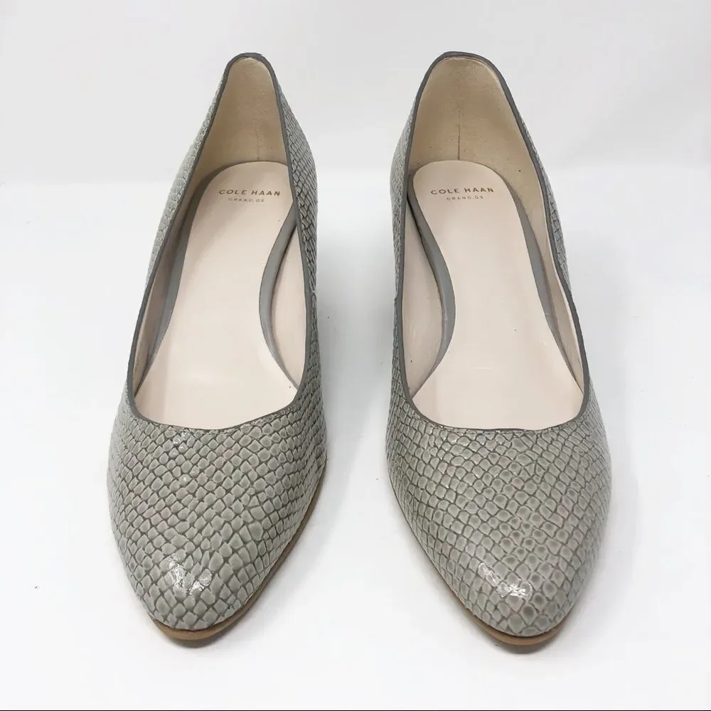COLE HAAN | Gray Reptile Wedge Heels